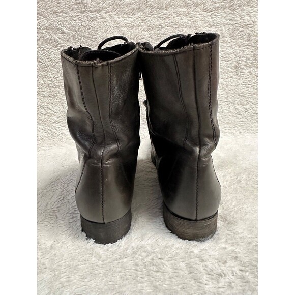 Betsey Johnson women distressed black Leather Steampunk Combat boots size 7 - Picture 7 of 10